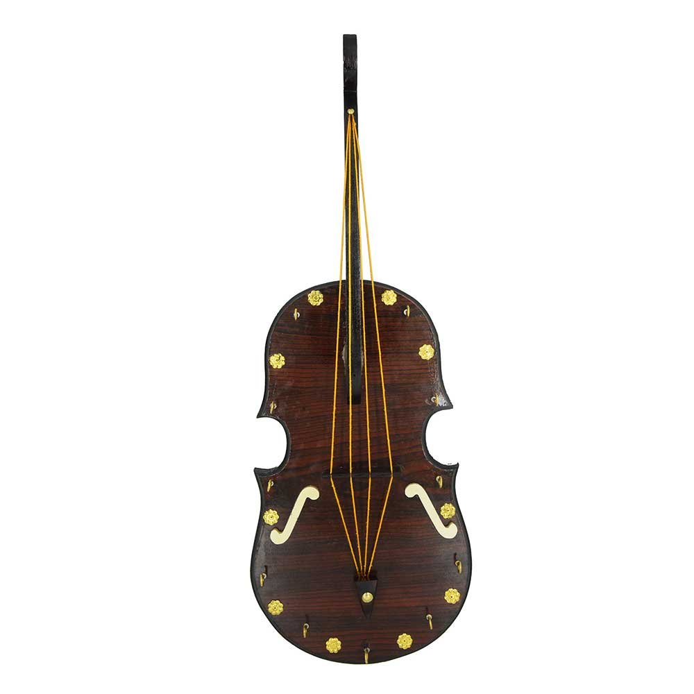 Violin Shape Wall Key Hanger (Big) | Handcrafted Wall Decor Key Holder for Home & Office