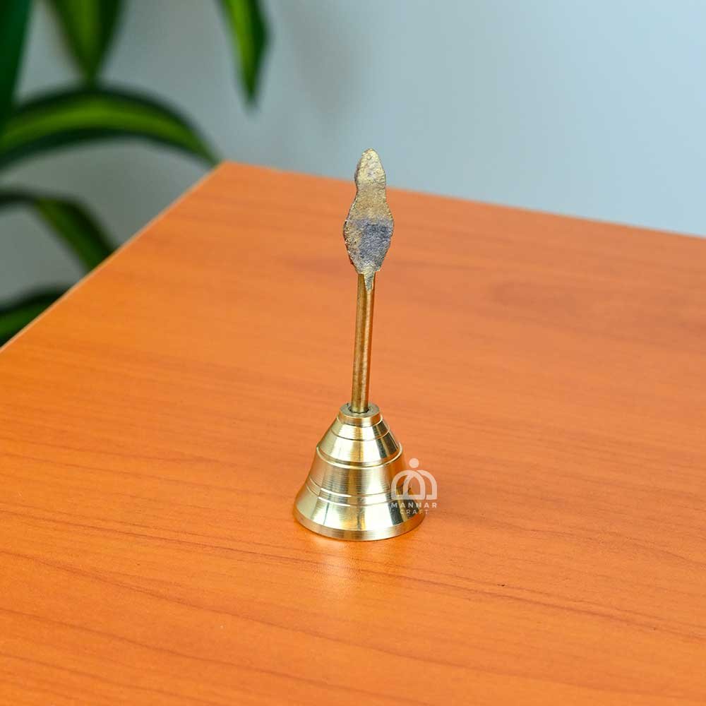 Brass Pooja Hand Bell – Traditional Temple Ghanti for Mandir & Worship 
