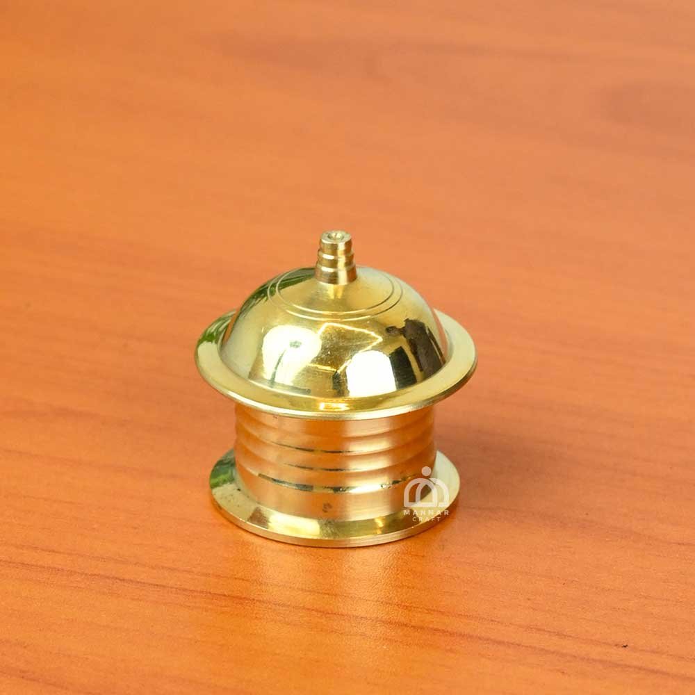 Brass Sindoor Box – 2 Inch Traditional Kumkum Box for Pooja, Bridal & Daily Use