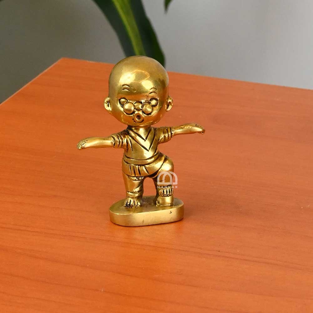 Brass Baby Stand – Handcrafted Brass Child Figurine | Mannar Craft Traditional Home Decor & Gift