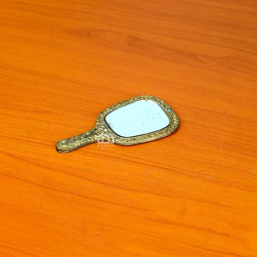 Elegant Polymer Small Hand Mirror – Perfect for Home Decor & Vishu Kani
