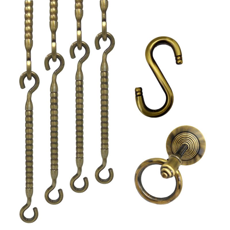 Steel Swing Rod Jula Full Set – 7 Feet – 16mm Moti Design Antique Finish | Heavy-Duty Swing Support