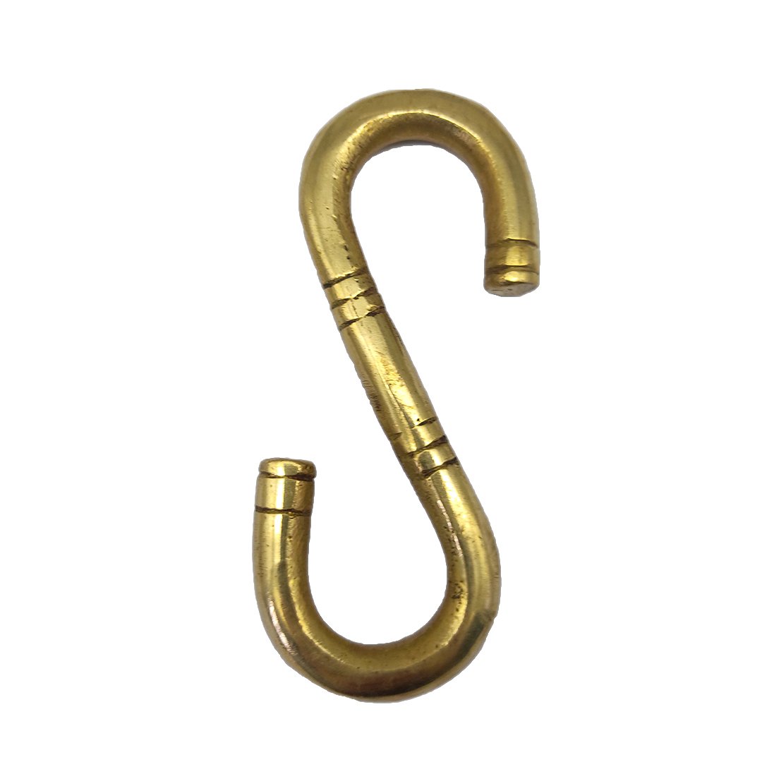 Brass S Hook | Heavy-Duty Hanging Hook for Swings & Home Use