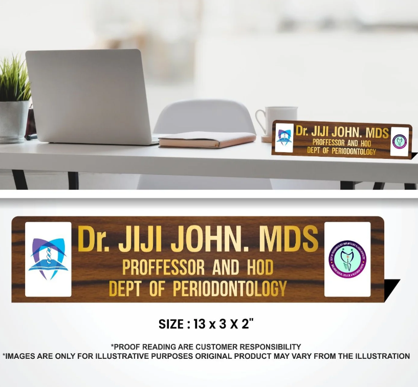 Name Board for Office-Golden Font