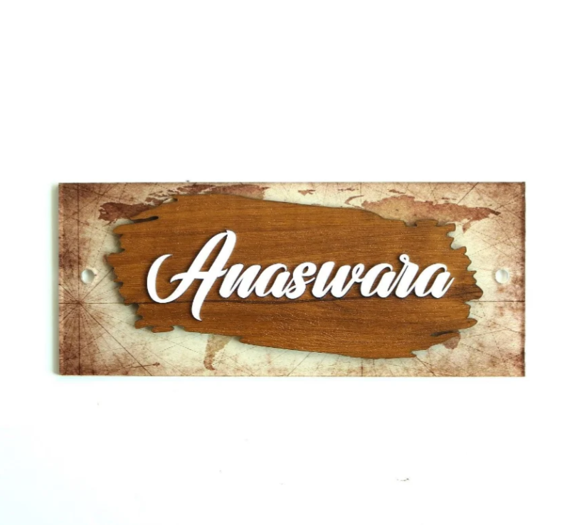 Mannar Craft Designer Acrylic House Name Board,12L X 5H Inches