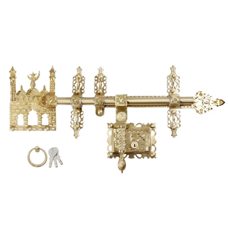 Manichitratazhu Aldrop Mosque Head with Brass Matte Finish 25 mm Thick  (Gold)