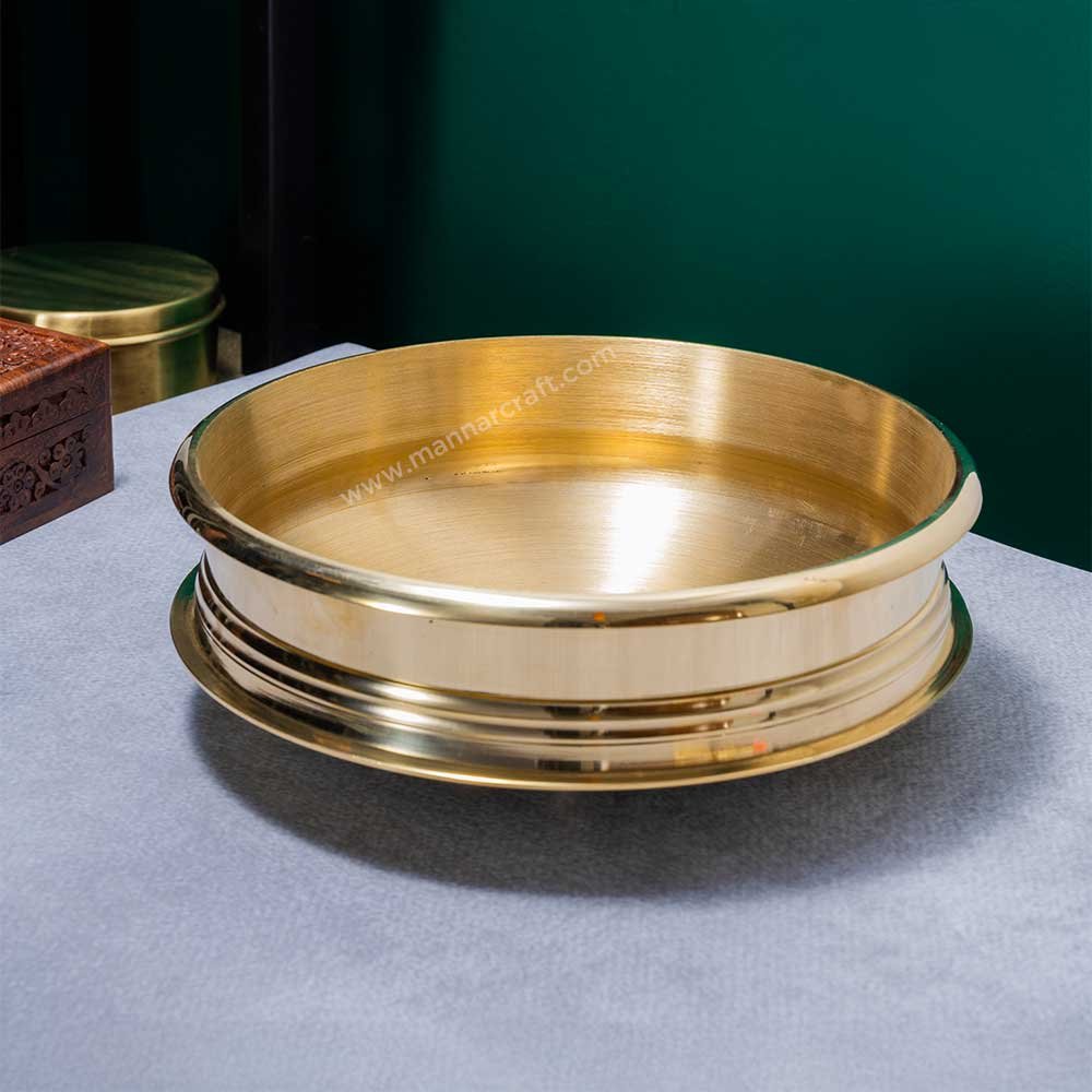Mannar Craft Polished Bronze Cooking Uruli | Traditional Kerala Pot