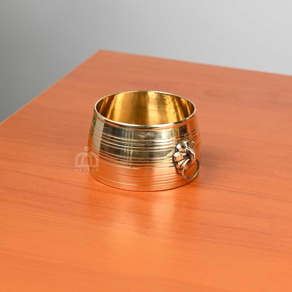 Brass Nazhi - Authentic Kerala Measuring Vessel for Home Decor and Religious Ceremonies