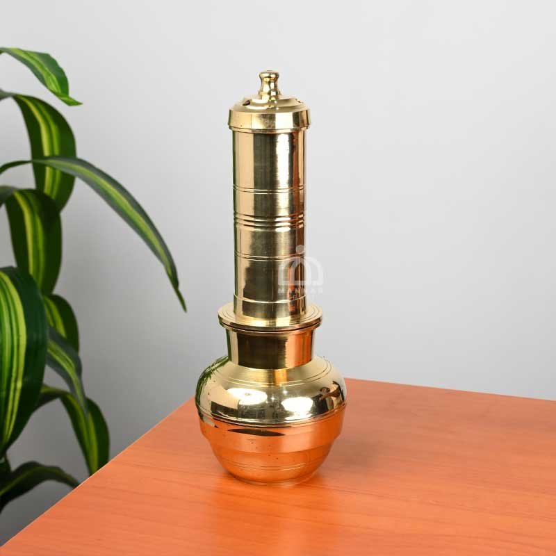 Polished Bronze Puttu Maker – Puttu Kutti Kudam | Traditional South Indian Steamer