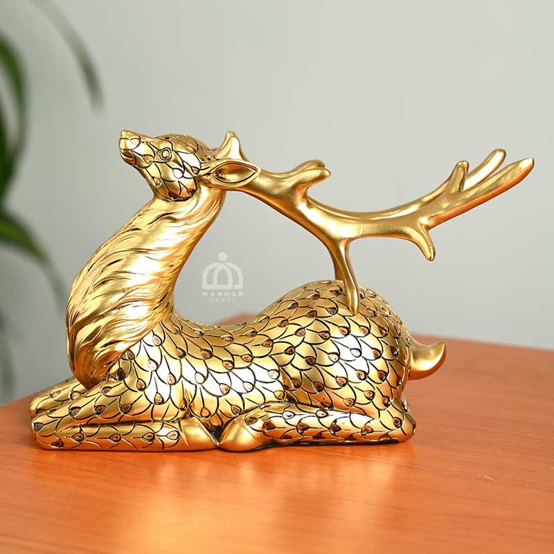 Gold Deer Wine Bottle Holder – Luxury Decorative Resin Wine Stand & Table Decor
