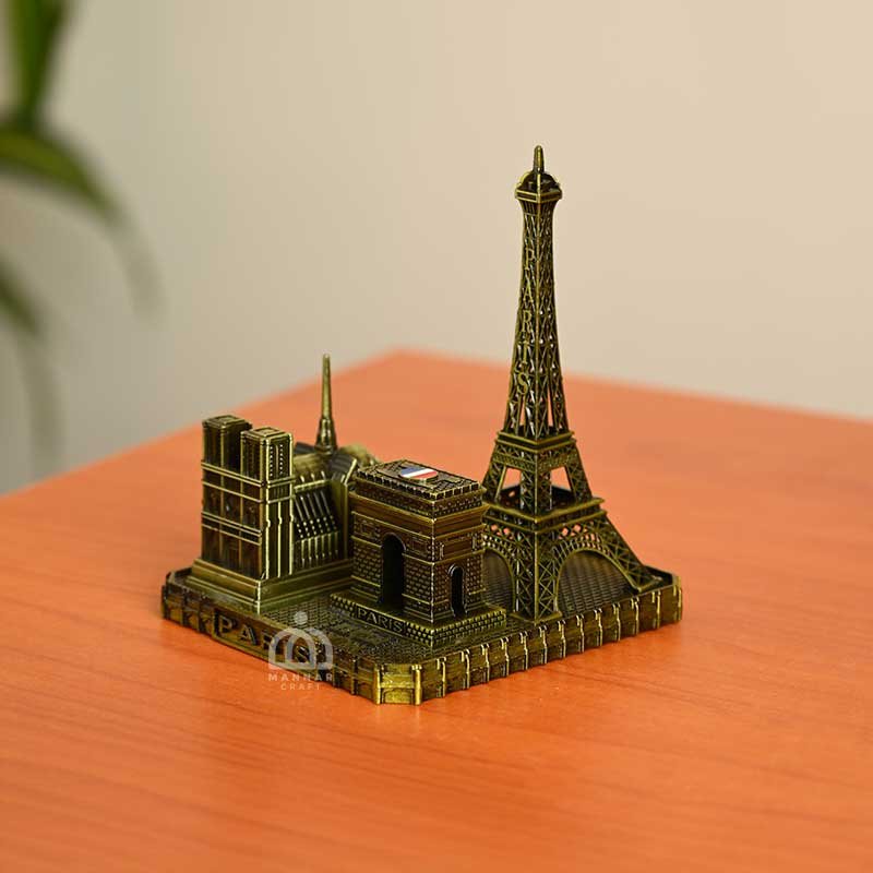Paris Monuments Miniature Showpiece – Eiffel Tower & Arc de Triomphe