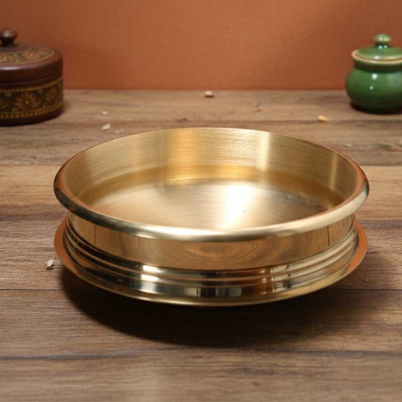 Bronze Cooking Uruli – Ottu Uruli with Flat Base | Traditional Cookware for Healthy Cooking