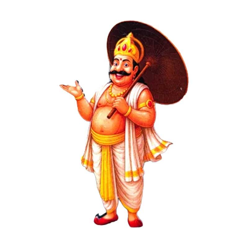Printed Mahabali MDF Fridge Magnet – Decorative Kerala Onam Souvenir Gift for Home & Kitchen by Mannar Craft
