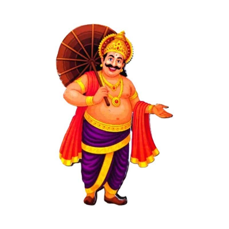 Printed Mahabali MDF Fridge Magnet – Traditional Kerala Onam Souvenir by Mannar Craft