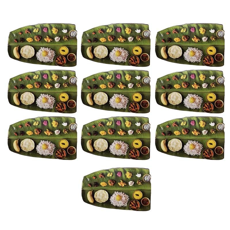 Set of 10 Printed Sadhya MDF Fridge Magnets | Kerala Onam Festival Souvenir & Decorative Kitchen Décor by Mannar Craft
