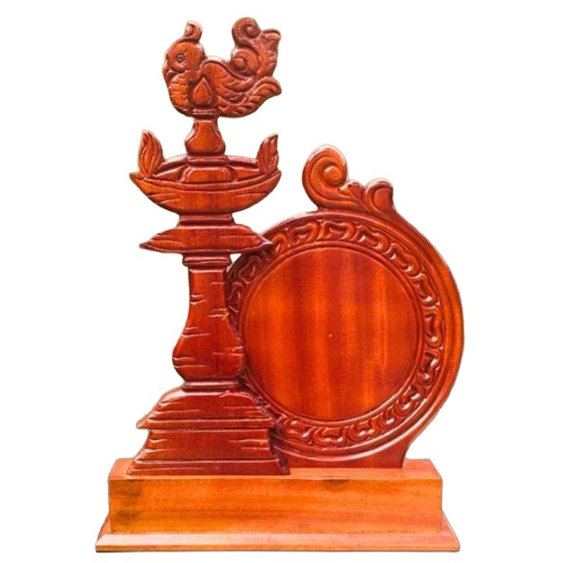 Mahogany Peacock Lamp Award – Premium Wooden Corporate Memento