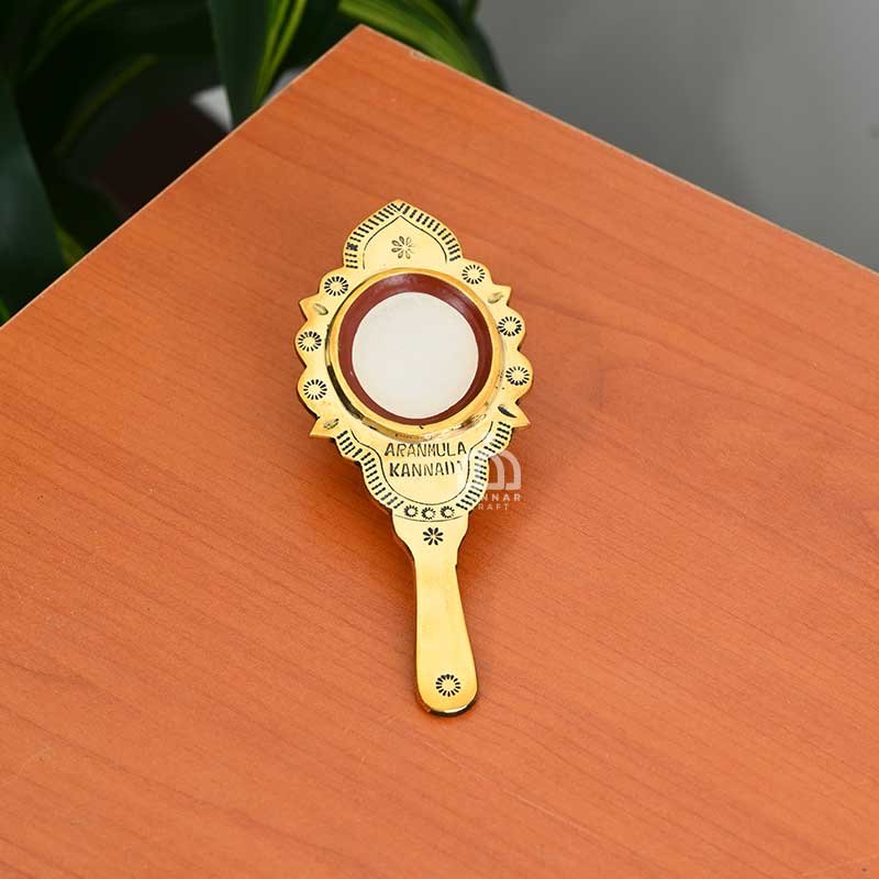Aranmula Kannadi - Handcrafted Kerala Traditional Metal Mirror - 1.75 Inch Mirror Size
