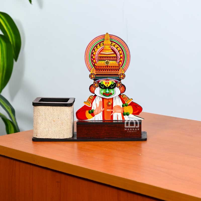 Kathakali Pen Holder – Handcrafted Traditional Desk Organizer