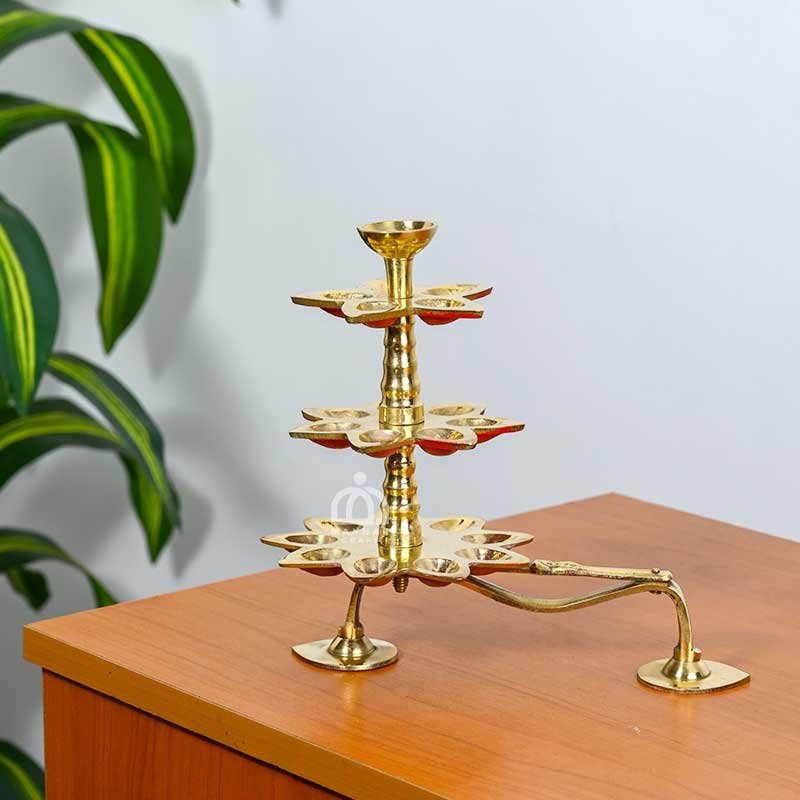  Adukku Vilakku/ Deeparadhana vilakku/ Temple Aarthi Set Lamp