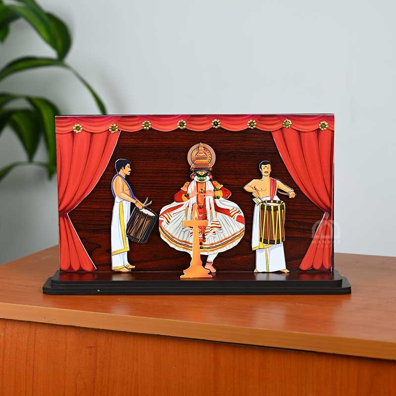 Kathakali Performance - MDF Printed Figurine - Decor for Home & Gifts