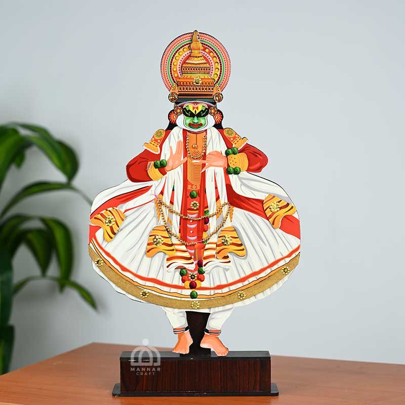 Vibrant Kathakali Statue - Printed on Premium MDF - Ideal Gift & Decor