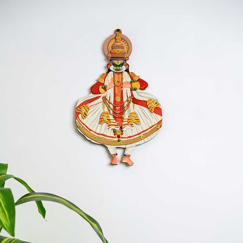 Vibrant Kathakali Statue Wall Hanging - Printed on Premium MDF - Ideal Gift & Decor