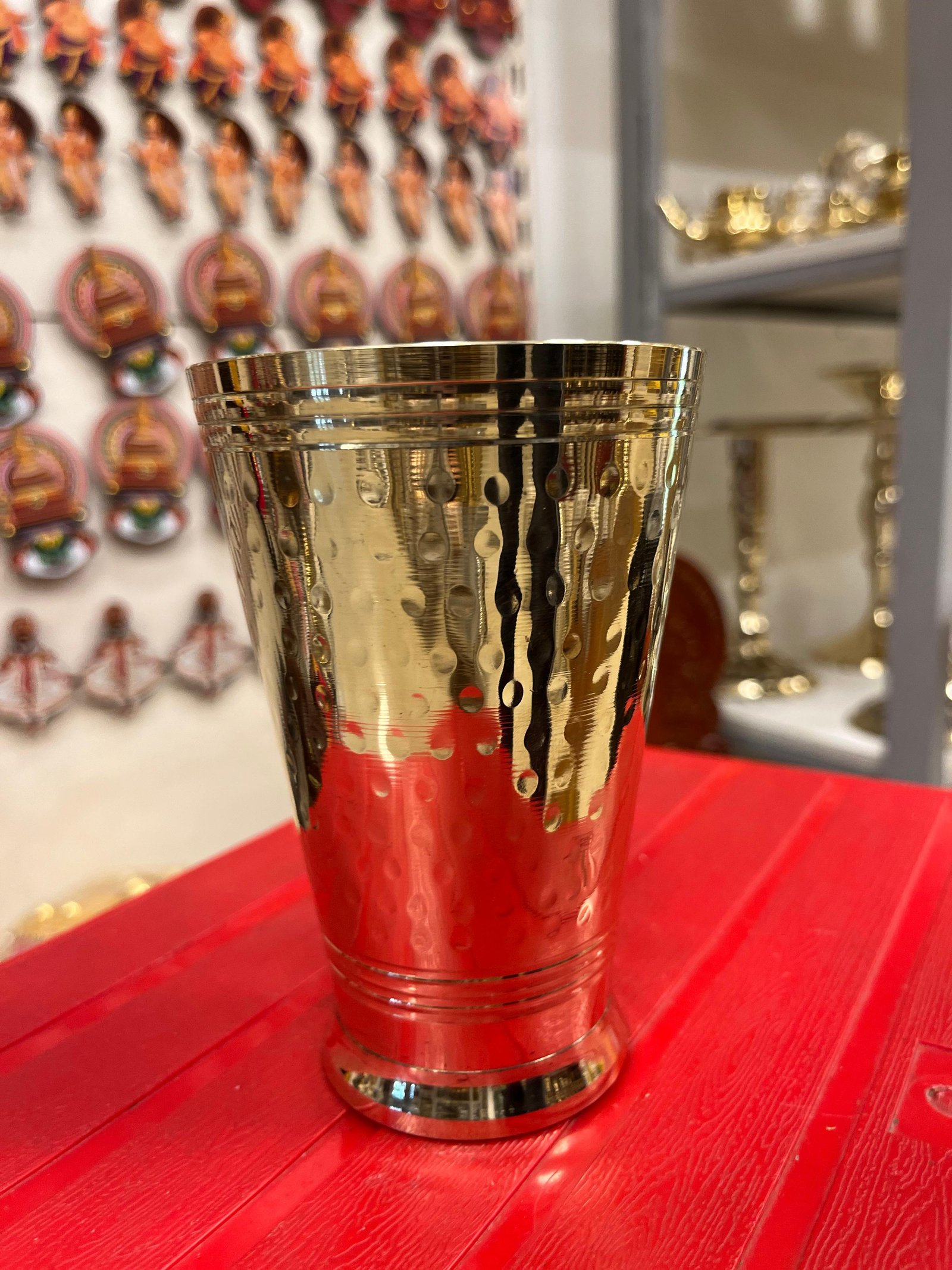 Hammered Brass Tumbler – Handcrafted  Drinkware