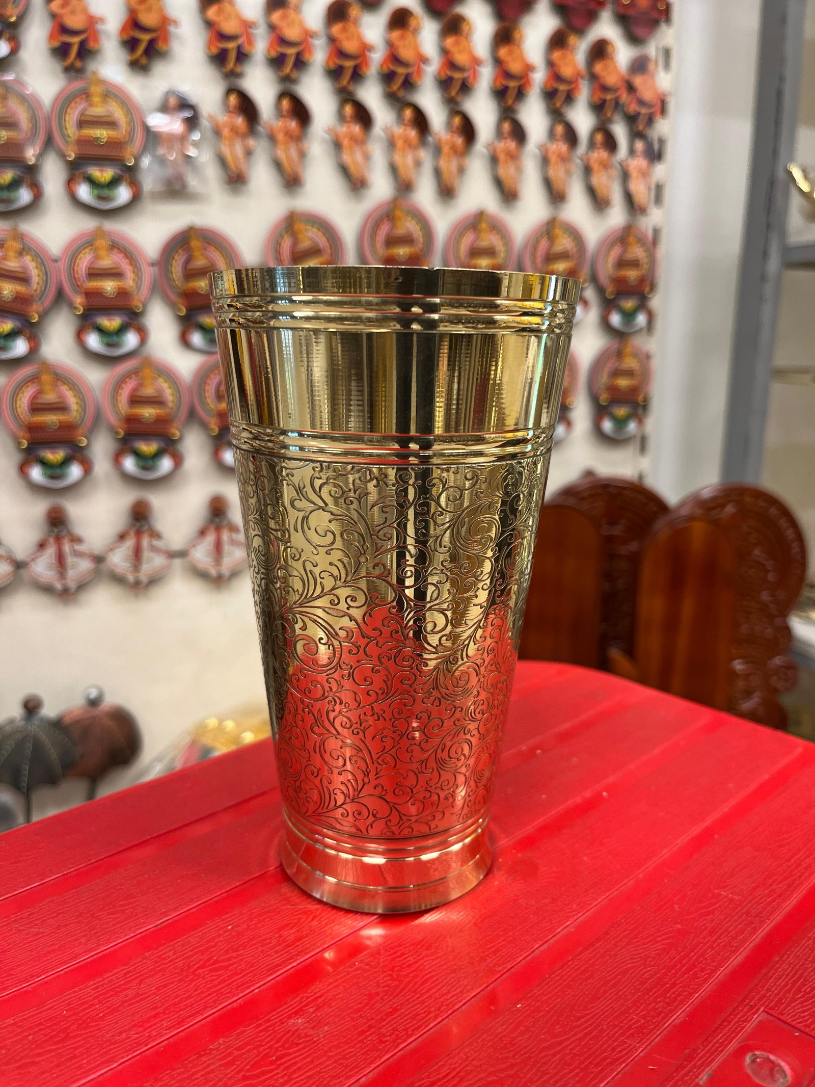 Floral Brass Glass – Vintage Decorative Brassware