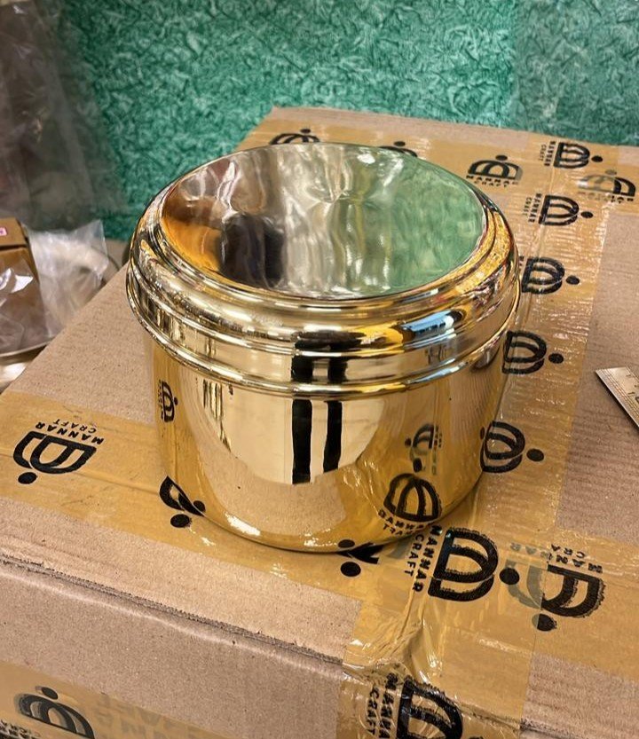 Premium Brass Storage Tiffin Box – Traditional Lunch Carrier