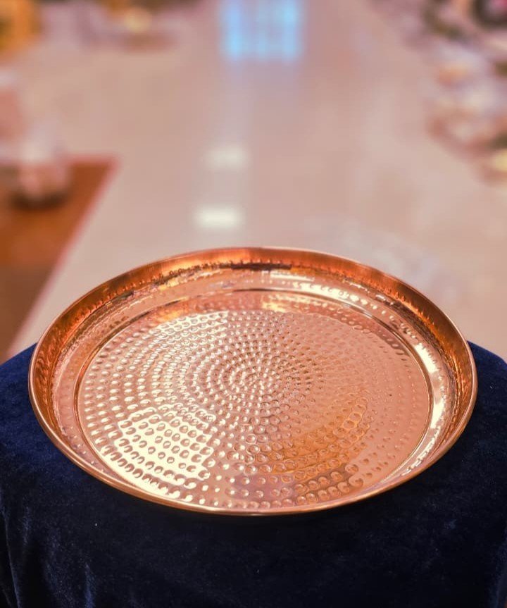 Copper Hammered Plate – Pure Handmade Dining Thali