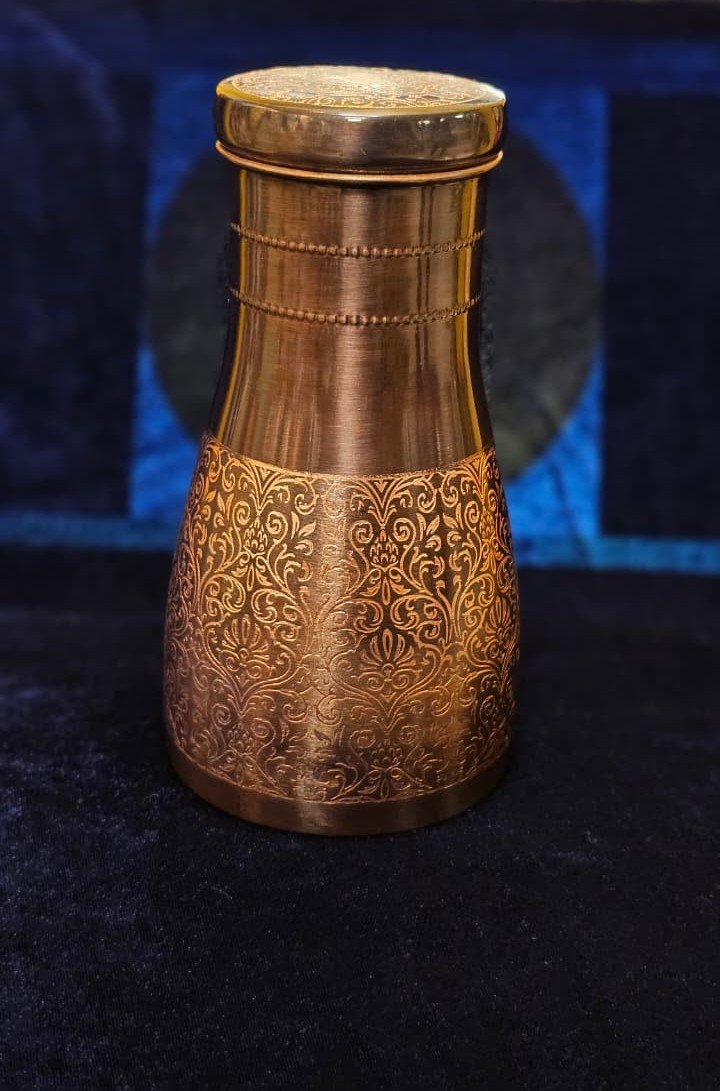 Antique Copper Sugar Pot – Hand Engraved Storage Jar