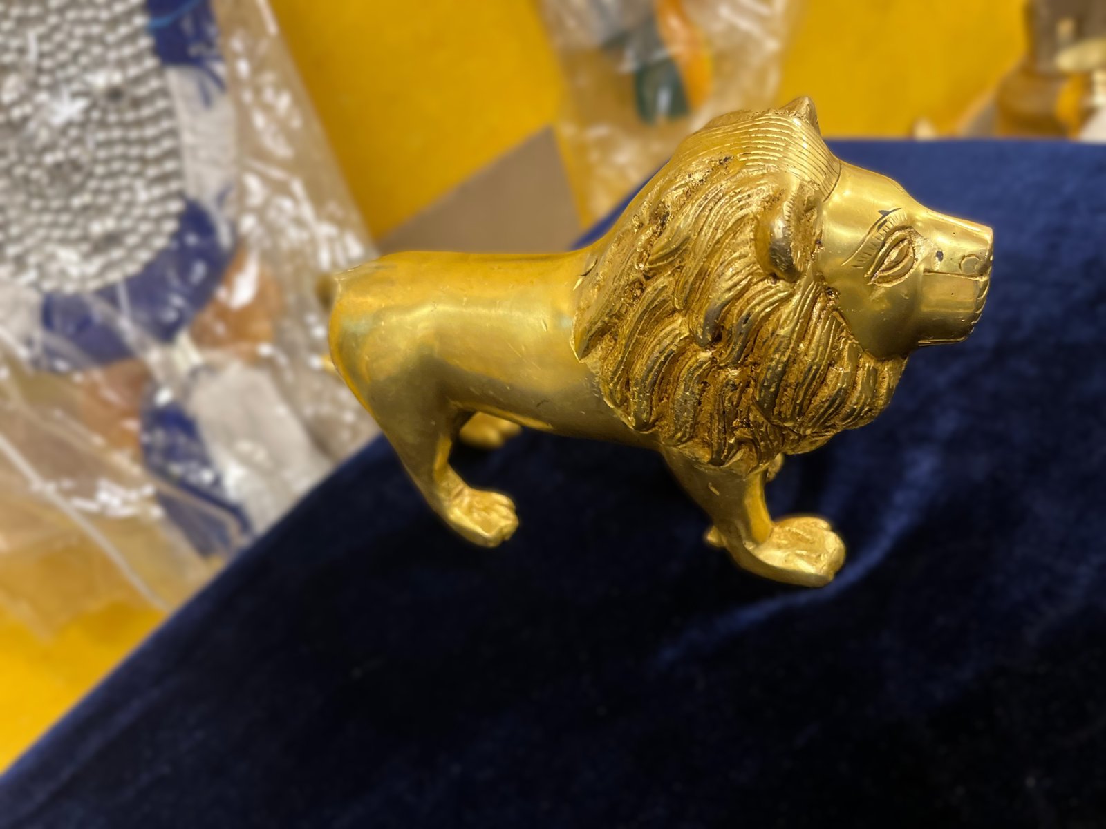 Handcrafted Brass Lion Statue for Home & Office Decor