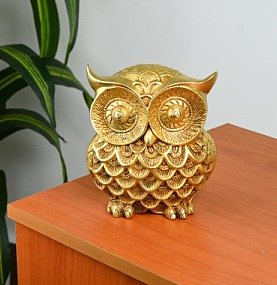 Brass Owl Statue – Handcrafted Miniature Brass Owl Figurine | Mannar Craft Home Decor & Gift