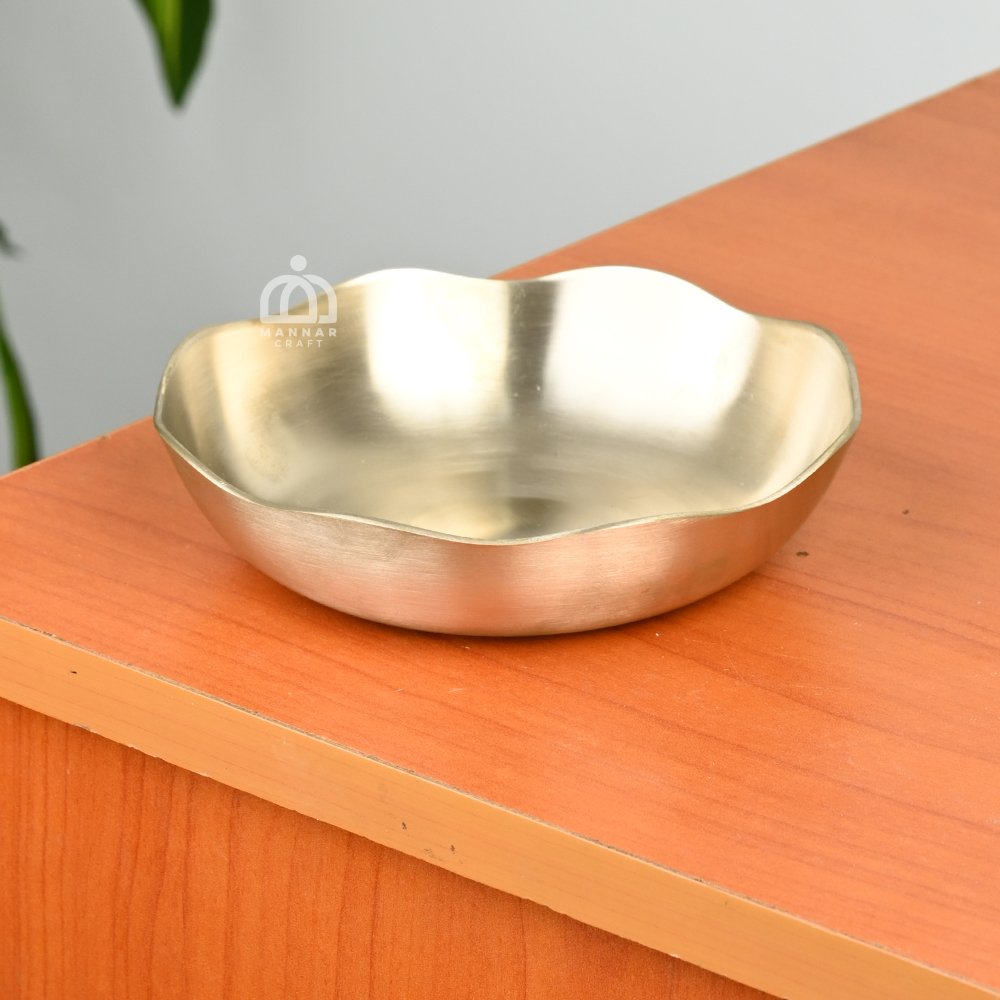 Curved Design Kansa Bowl – Handmade  Bell Metal
