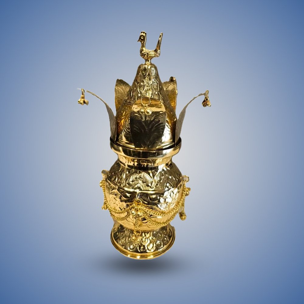 Brass Kalash Pot with Coconut – Lightweight Traditional Pooja Kalash