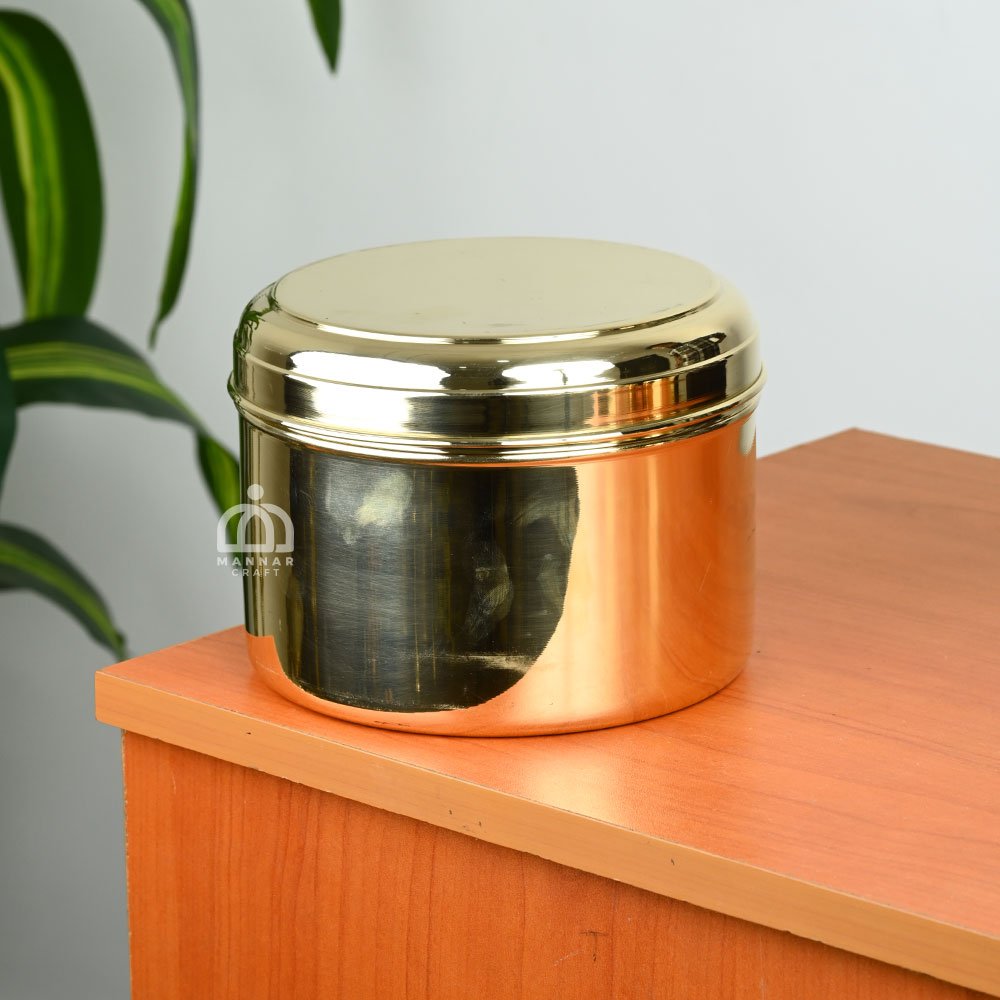 Premium Brass Storage Tiffin Box – Traditional Lunch Carrier