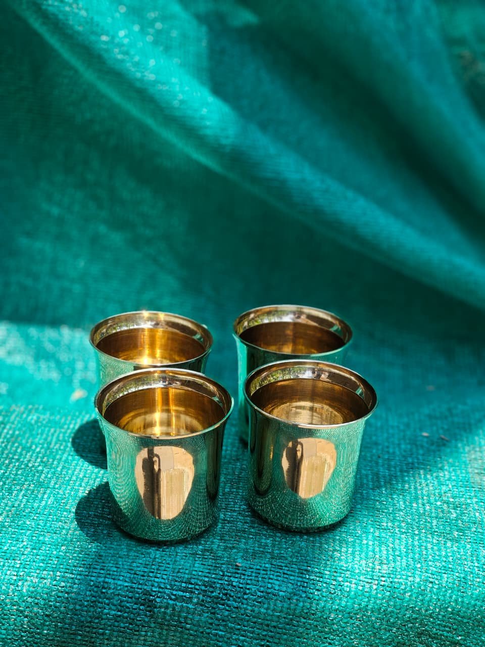 Premium Bronze Glass Set of 4 – Traditional Drinking Tumblers