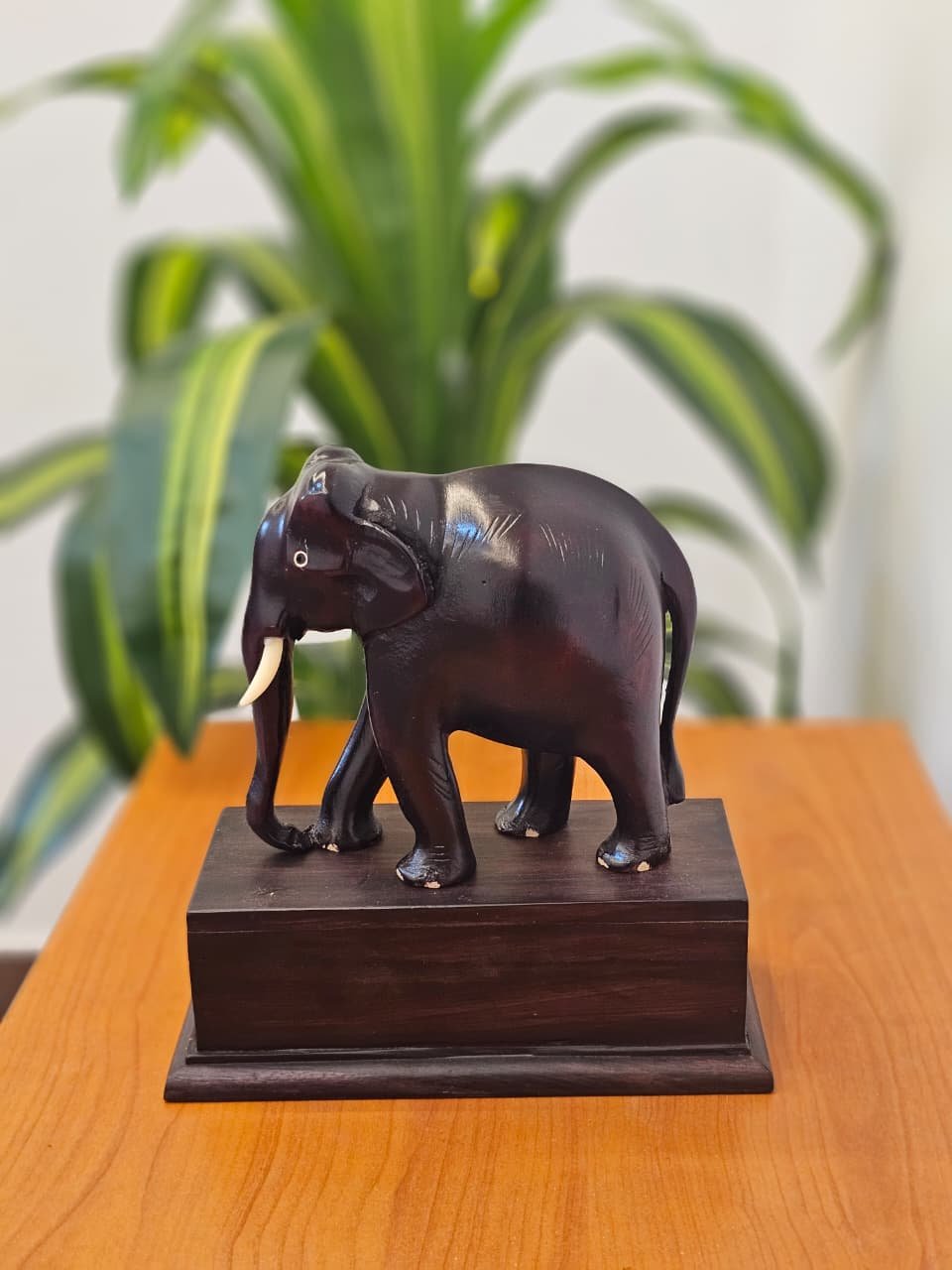 Elephant Statue with Base – Traditional Decorative Showpiece