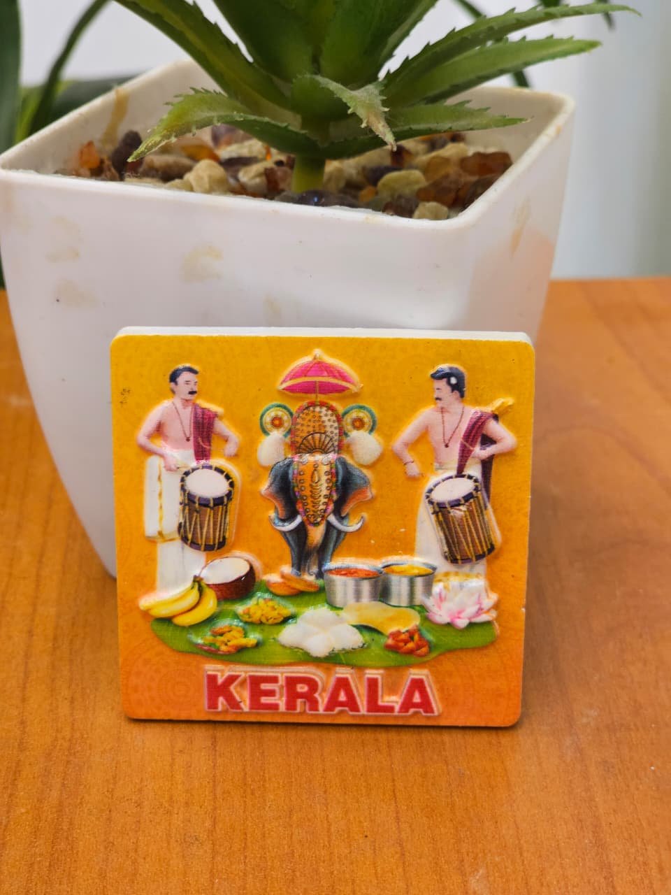 KERALA POORAM - Ceramic Fridge Magnet  – Handmade Decorative Kitchen Magnets