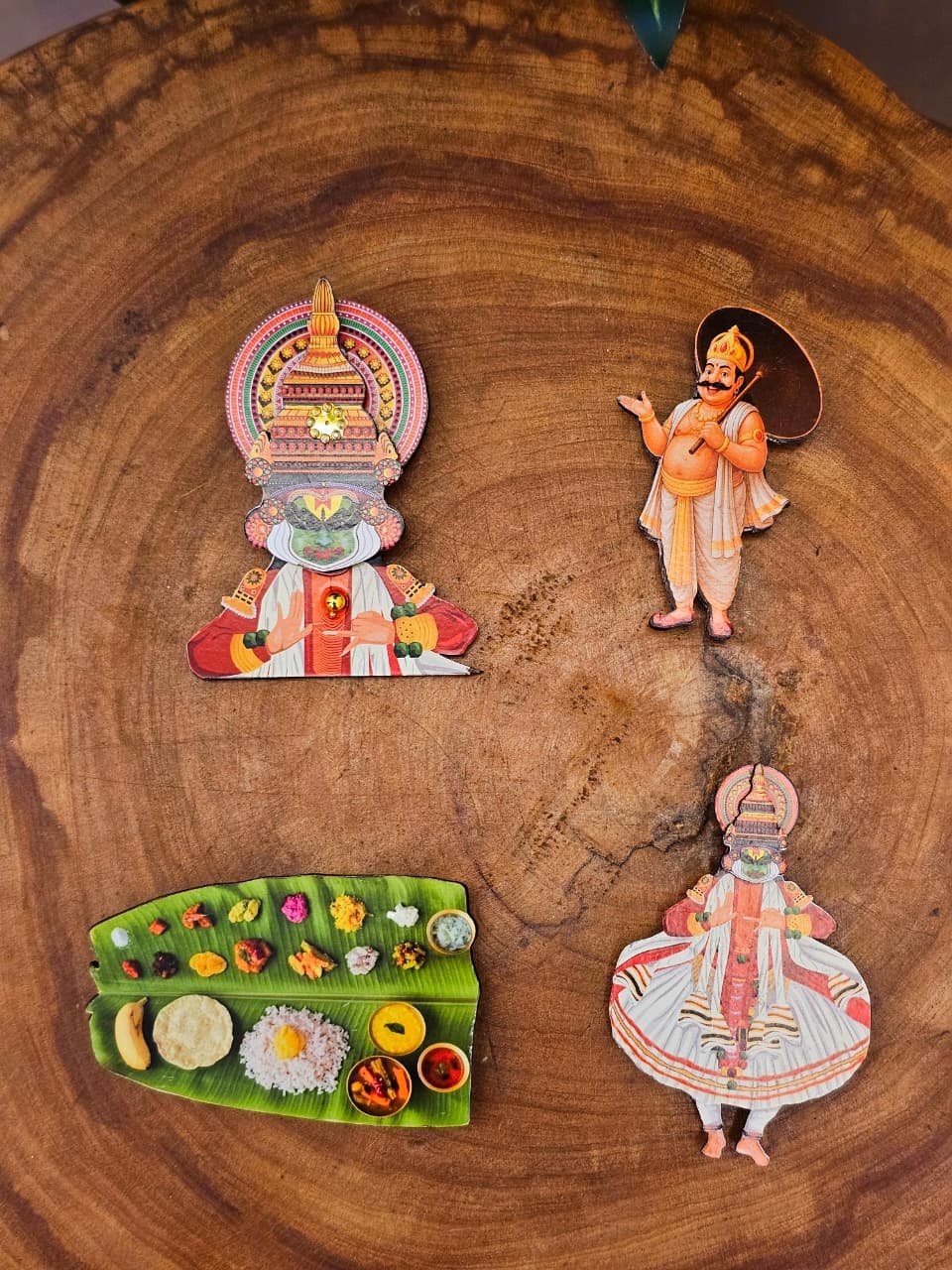 Onam Fridge Magnets Acrylic Combo Set of 4 – Kerala Decor