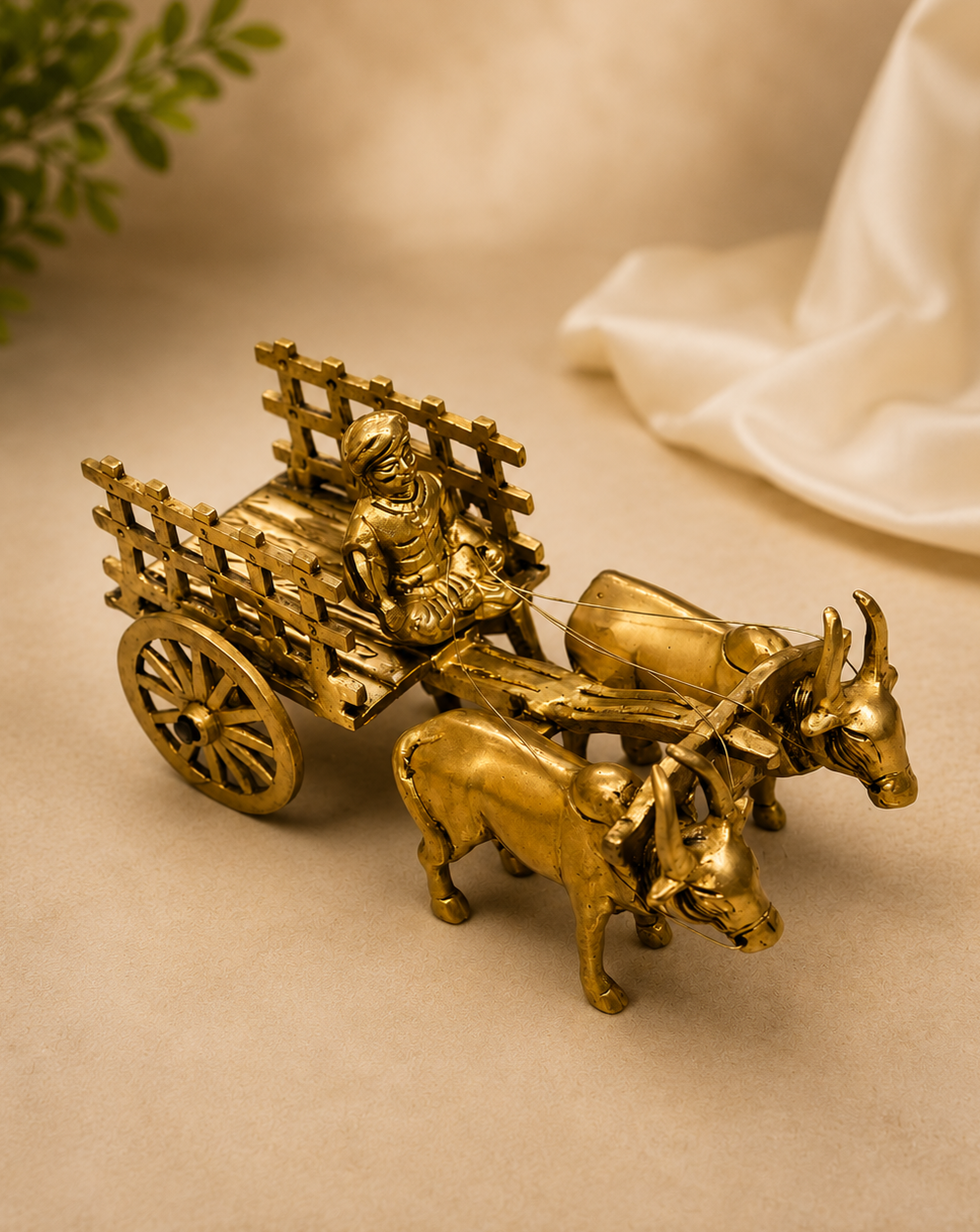 Brass Bullock Cart Decorative Handcrafted Showpiece