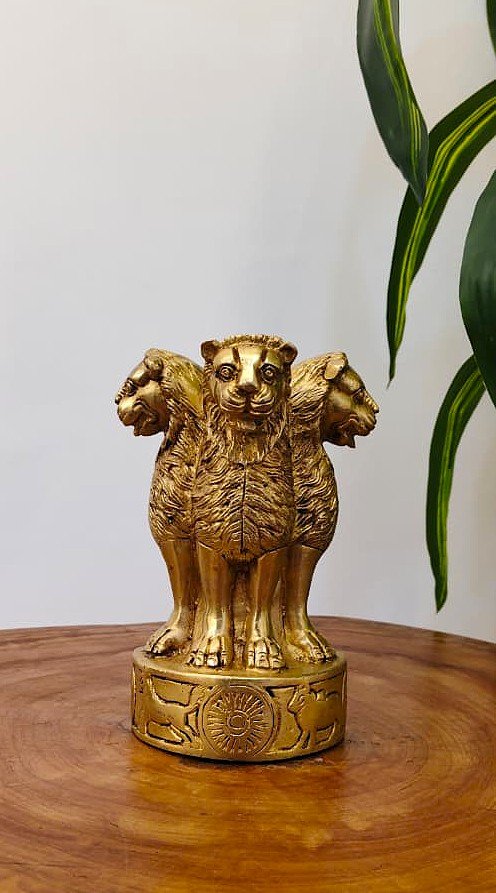 Brass Ashoka Stambha – Premium National Emblem Showpiece