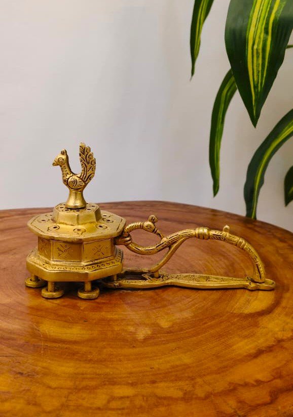Decorative Brass Peacock Incense Burner for Home & Pooja