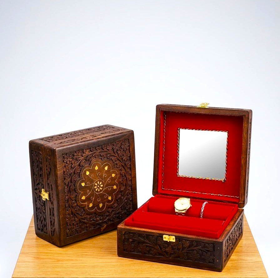 Wooden Jewel Box – Handcrafted Jewelry Storage Organizer