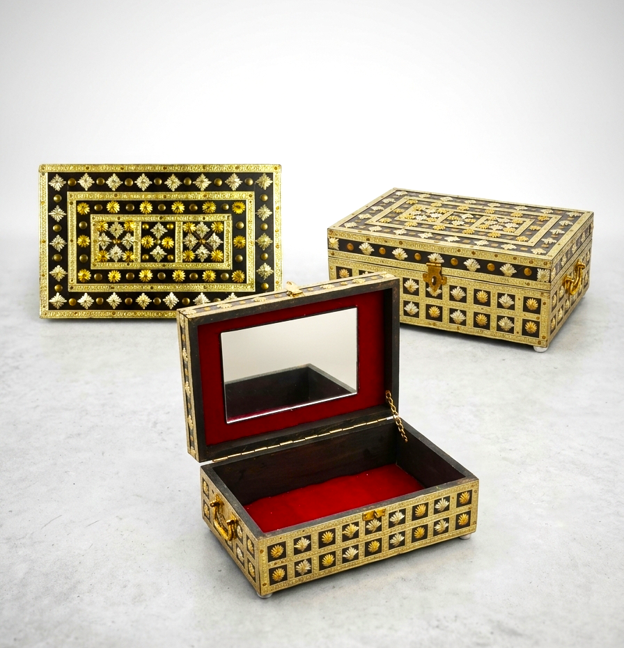 Handcrafted Jewelry Box with Brass Fittings – Premium Wooden Storage