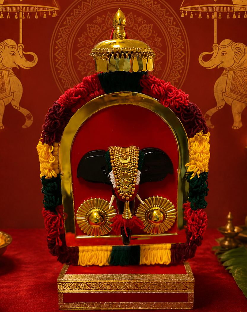 Pooram Head with Decor Arch | Traditional Kerala Festival Decor