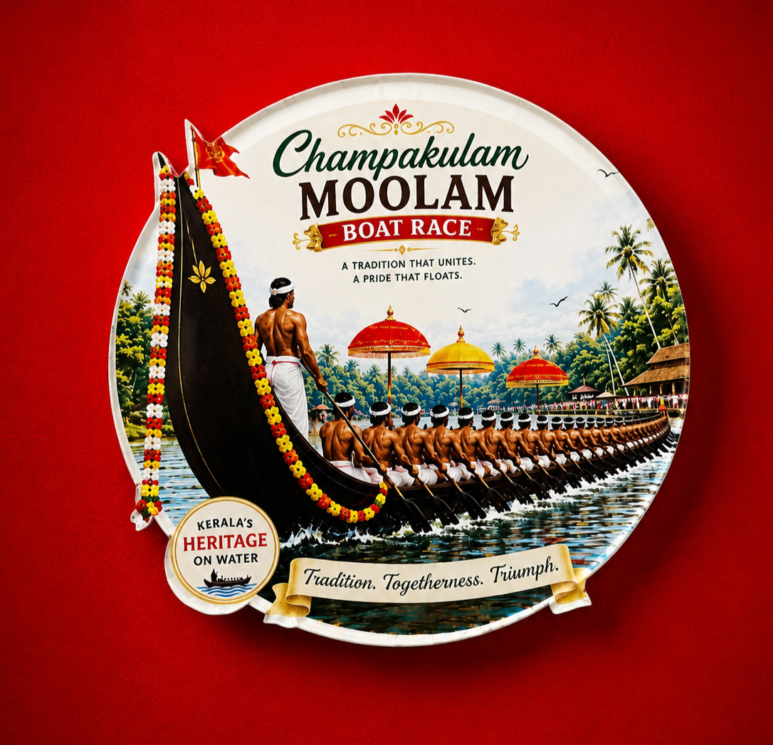 Kerala Boat Race Acrylic Fridge Magnet | Premium Souvenir Gift