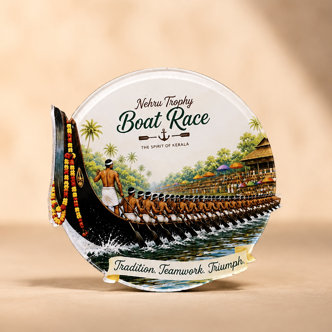 Kerala Boat Race Acrylic Fridge Magnet | Premium Souvenir Gift
