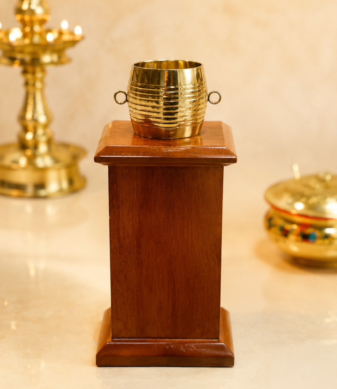 Mannar Craft Brass Para Memento Award with Wooden Base