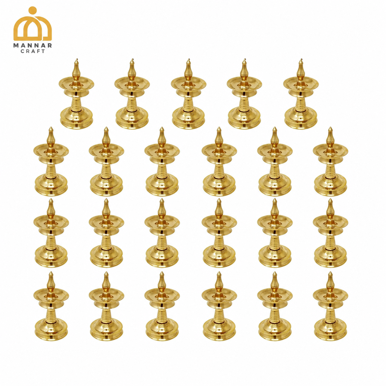 4 Inch AKP Vilakku Set of 25 | Traditional Kerala Oil Lamps